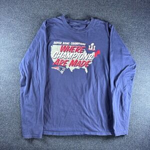 Patriots Super Bowl LI Where Champions Are Made Long Sleeve Shirt Mens Small